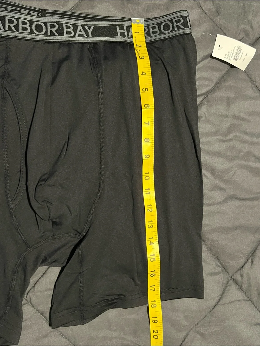 Harbor Bay Black Boys' Boxer Briefs with Gray Waistband
